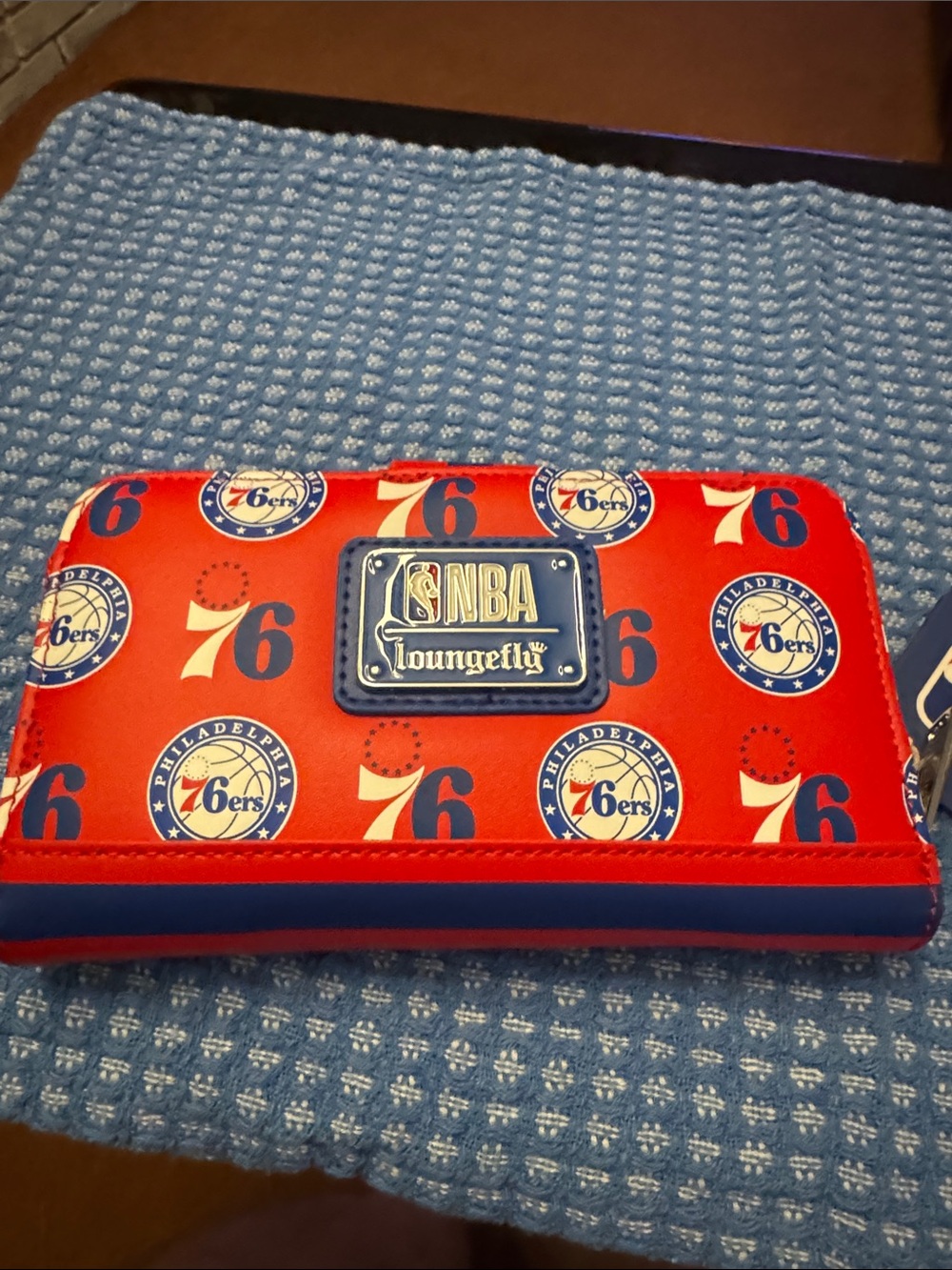 Loungefly Red and Blue Philadelphia 76ers Zip Wallet